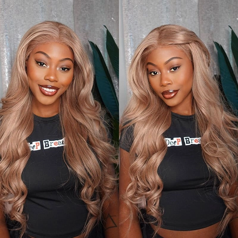 13x4/13x6 Flaxen Ash Blonde Preplucked Human Hair Lace Front Wig