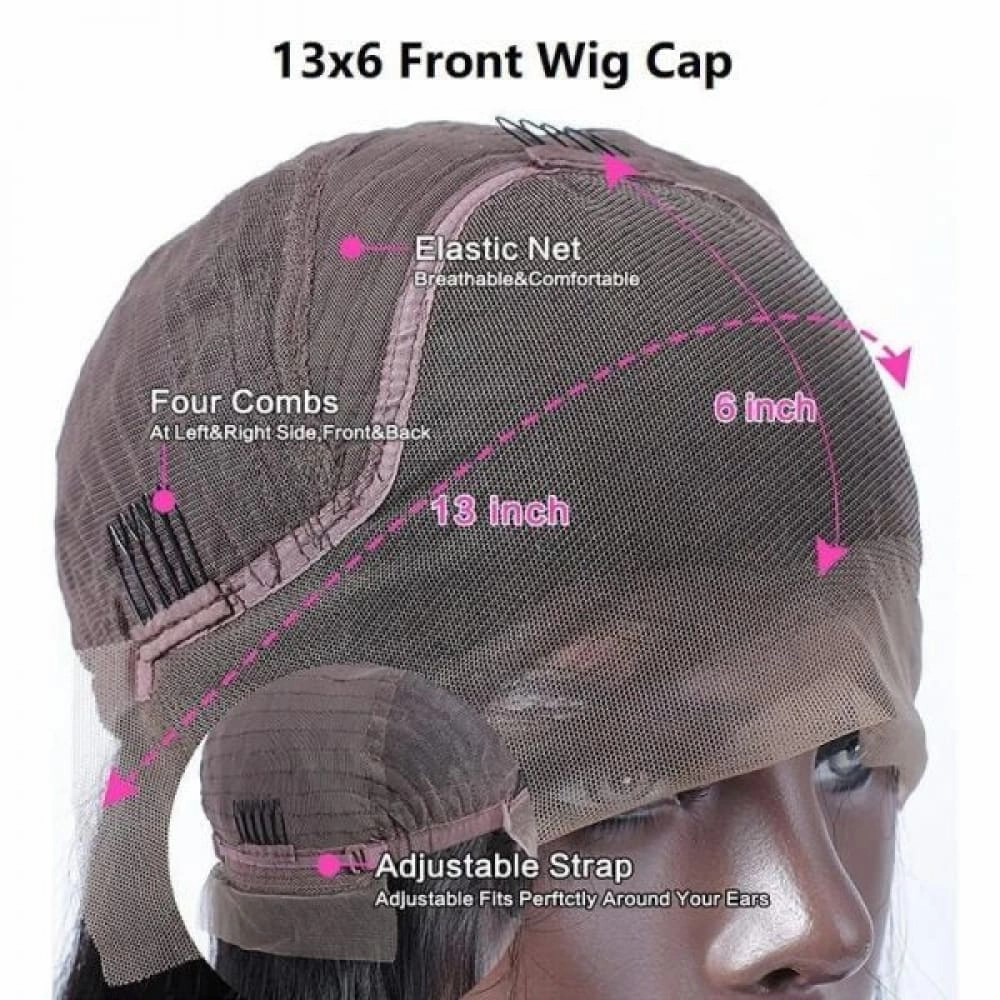 13x6 Skin Melt Lace Front Delicate Hairline Wavy Brown Wig with Bang