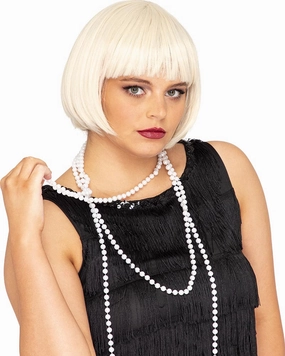 20s Flapper Deluxe Platinum Blonde Bob Wig