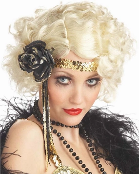20s Jazz Baby Short Curly Platinum Blonde Wig