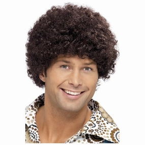 70s Disco Dude Afro Wig - Brown