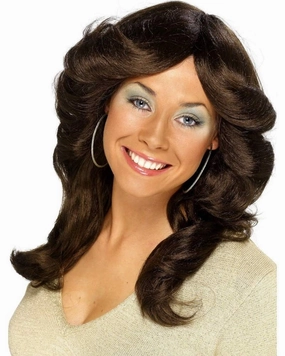 70s Flick Long Brown Wig