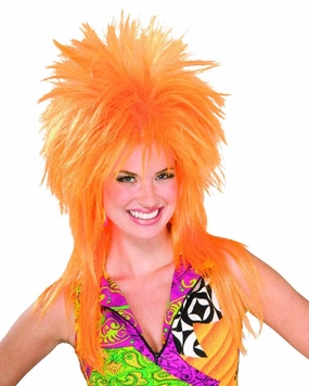 80s Burst of Orange Mullet Wig