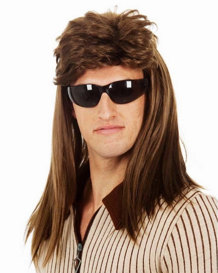 80s Long Brown Mullet Wig