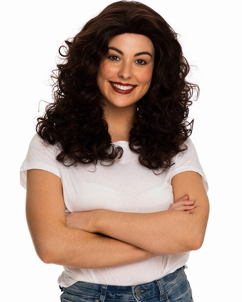 90s Elaine Deluxe Curly Long Brown Wig