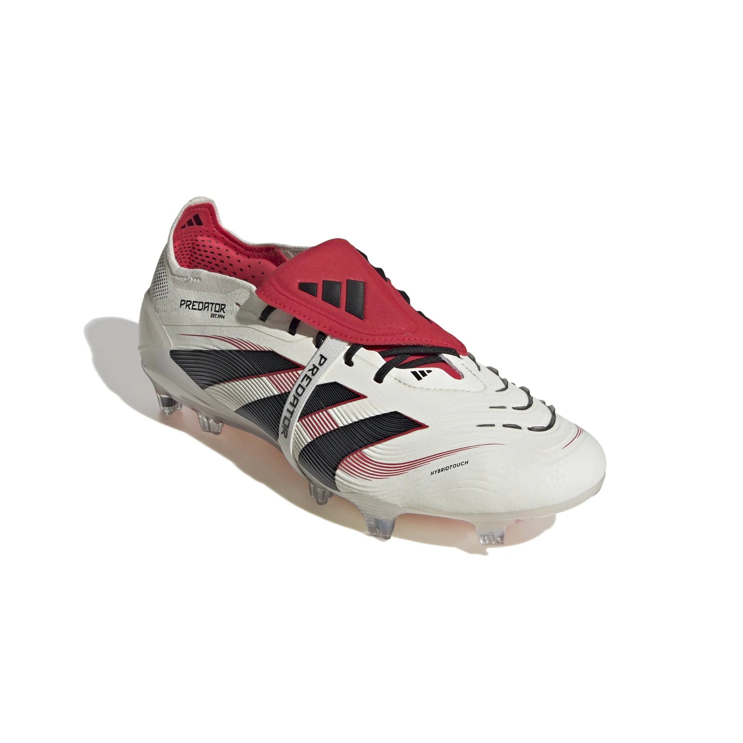 adidas Predator Elite Fold Tounge FG Firm Ground Soccer Cleat - Off White/Core Black/Pure Ruby