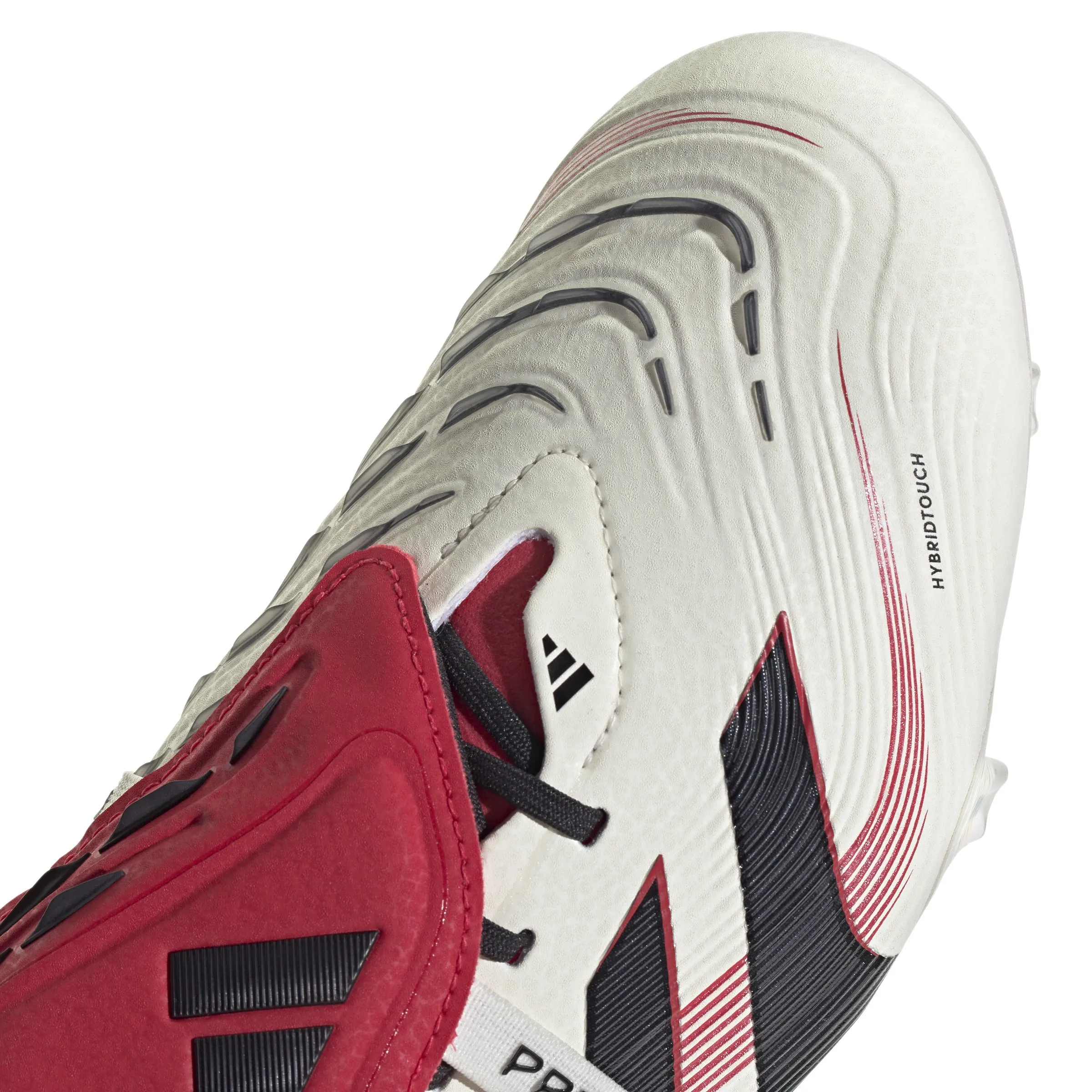 adidas Predator Elite Fold Tounge FG Firm Ground Soccer Cleat - Off White/Core Black/Pure Ruby