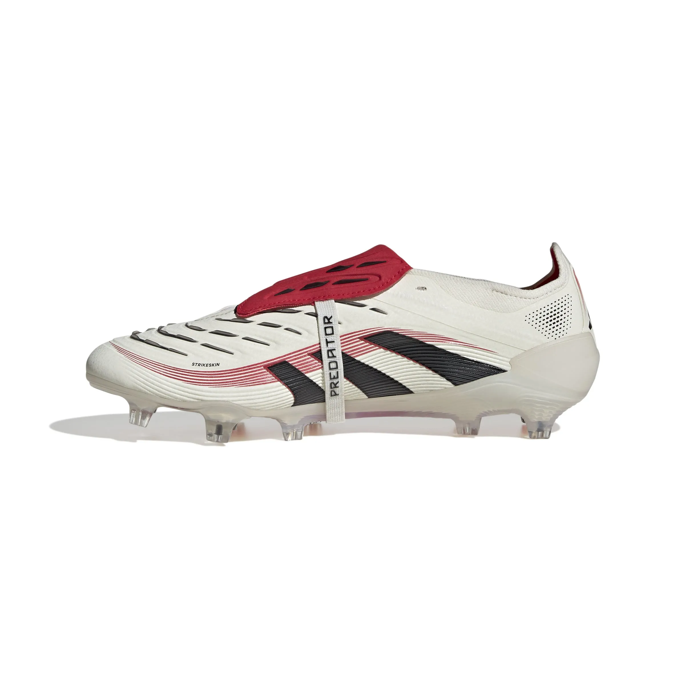 adidas Predator Elite Fold Tounge FG Firm Ground Soccer Cleat - Off White/Core Black/Pure Ruby