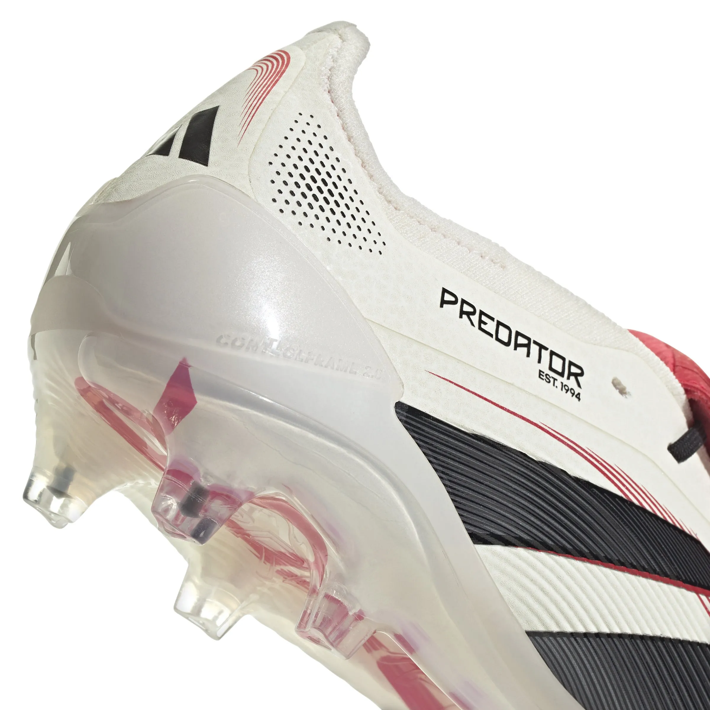 adidas Predator Elite Fold Tounge FG Firm Ground Soccer Cleat - Off White/Core Black/Pure Ruby