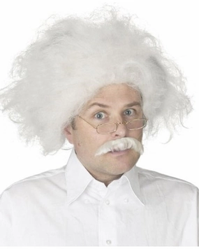 Albert Einstein White Wig and Moustache Kit