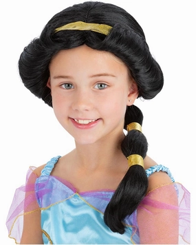 Arabian Princess Long Black Kids Wig