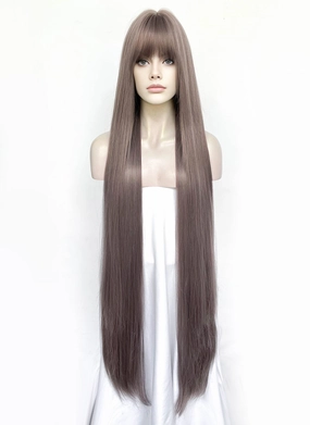 Ash Purple Straight Synthetic Hair Wig NS597