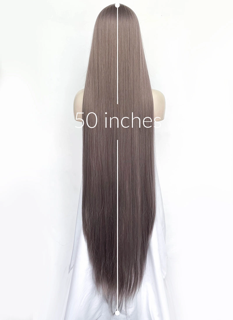 Ash Purple Straight Synthetic Hair Wig NS597