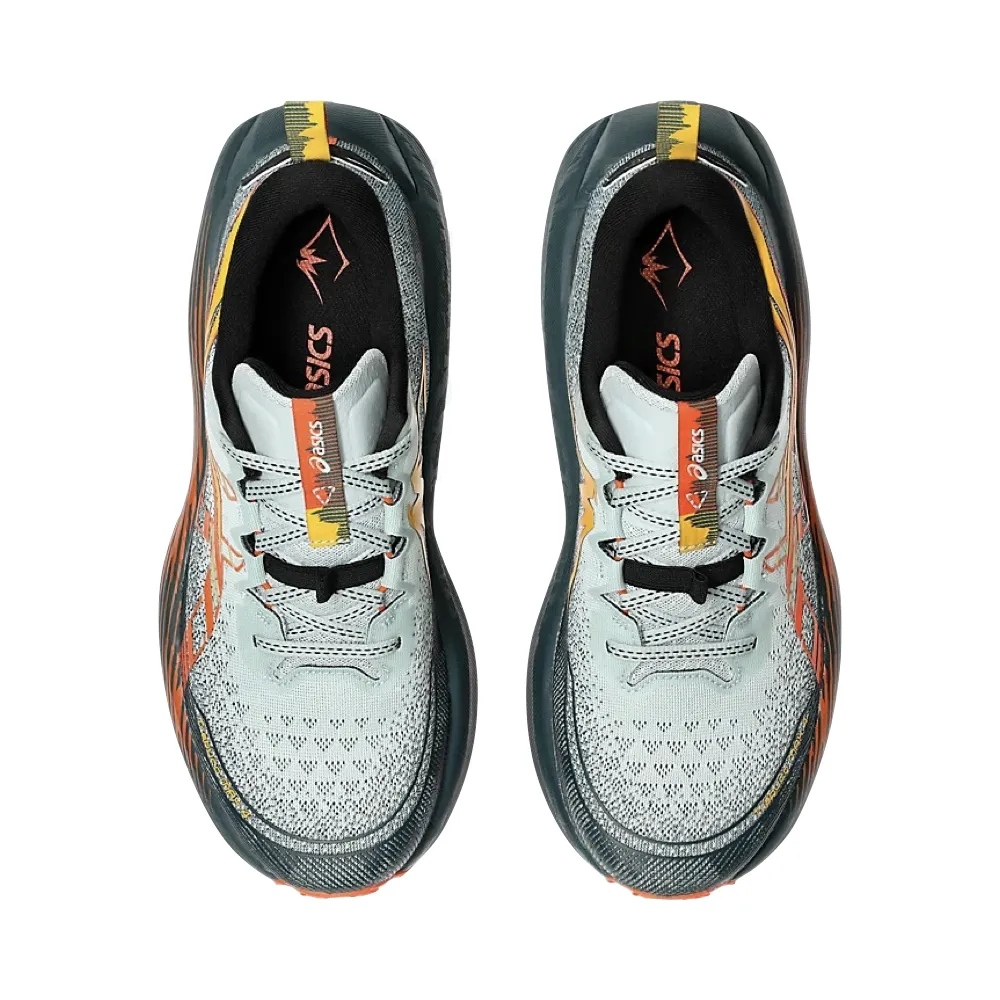 Asics Men's Trabuco 4 Sneaker in Cold Moss/Nova Orange