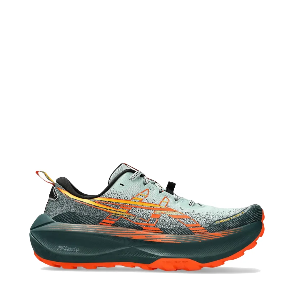 Asics Men's Trabuco 4 Sneaker in Cold Moss/Nova Orange