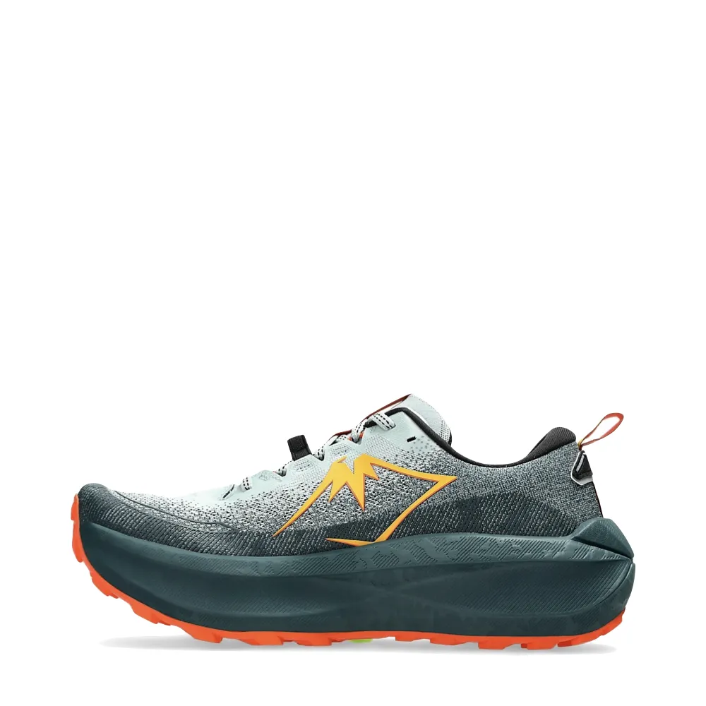 Asics Men's Trabuco 4 Sneaker in Cold Moss/Nova Orange
