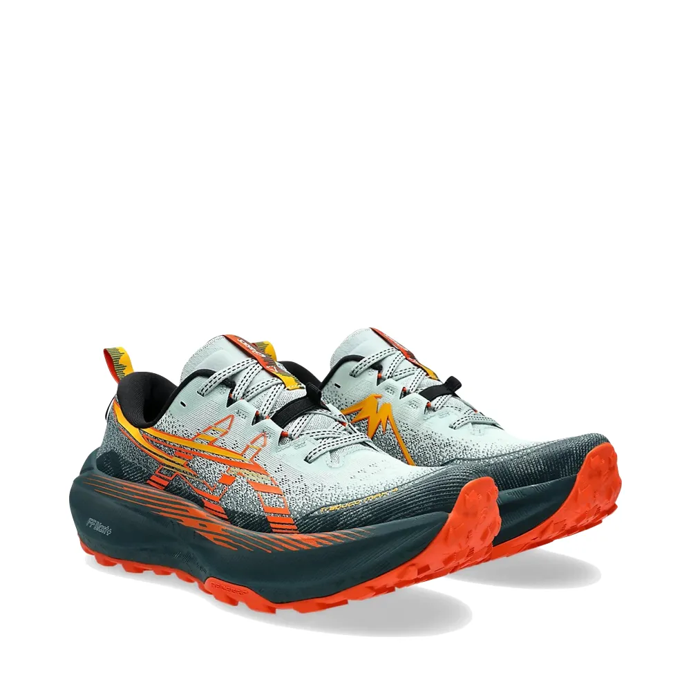 Asics Men's Trabuco 4 Sneaker in Cold Moss/Nova Orange
