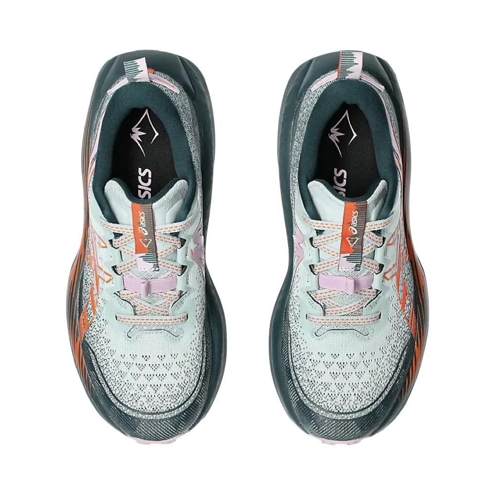 Asics Women's Trabuco 4 Sneaker in Cold Moss/Nova Orange