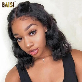 BAISI 12A Loose Wave Bob Wig 100% Human Hair