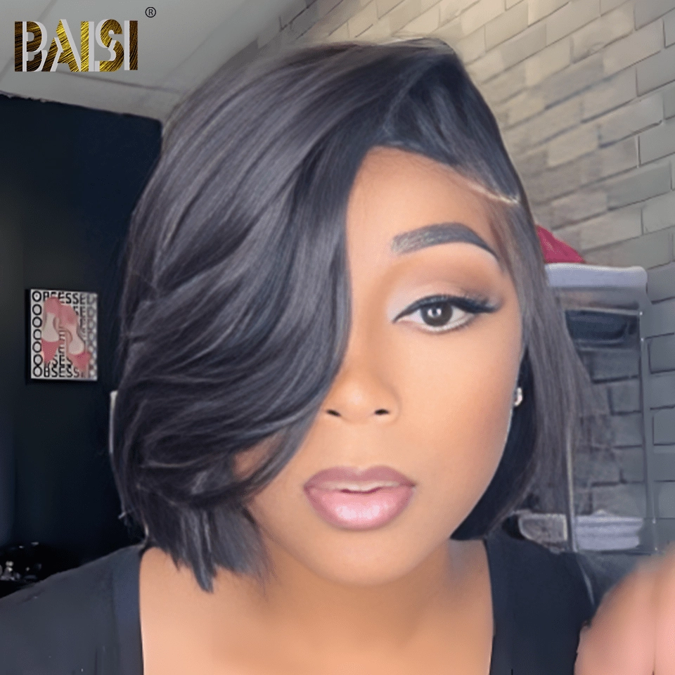 BAISI Side Part Fashion Wavy BOB Glueless Wig