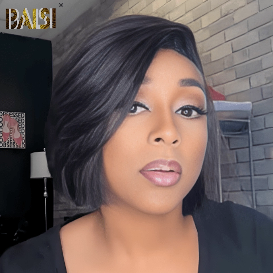 BAISI Side Part Fashion Wavy BOB Glueless Wig