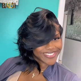BAISI Side Part With Wavy BoB Wig