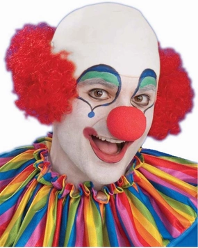Baldy Clown Head Curly Red Wig