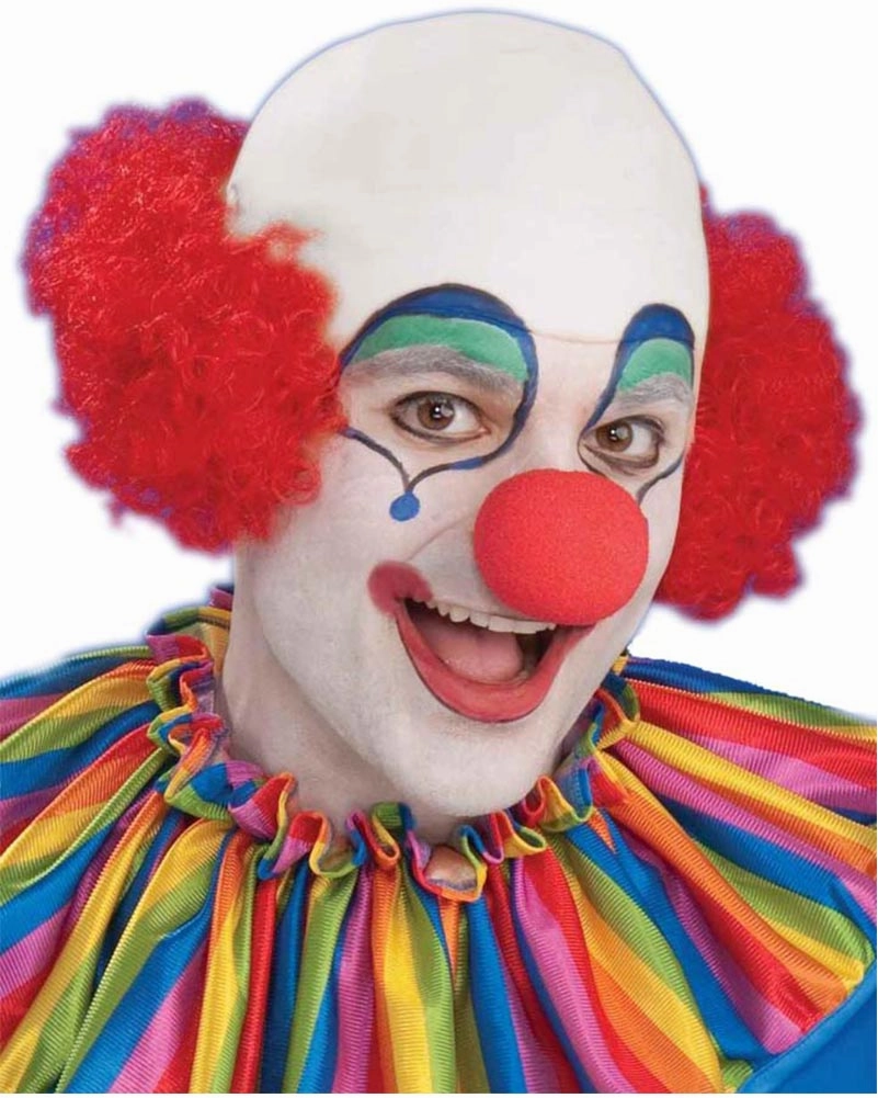 Baldy Clown Head Curly Red Wig