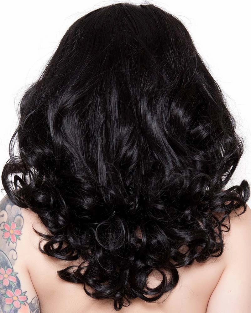 Bang Bang Black Widow Premium Curly Black Wig