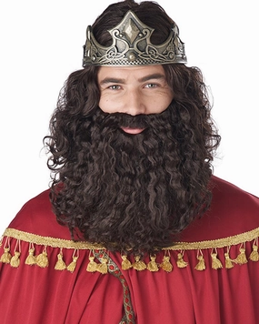 Biblical King Long Brown Wig and Beard
