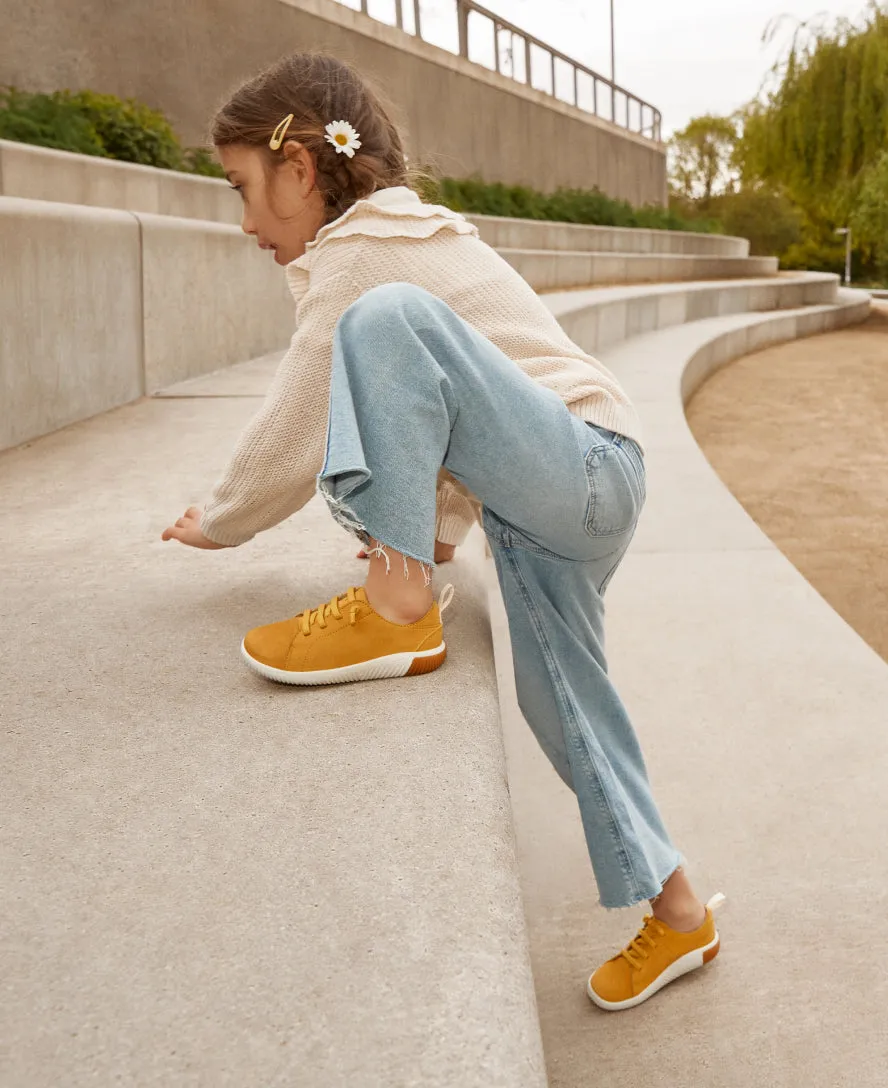 Big Kids' KNX Leather Sneaker  |  Daffodil/Star White