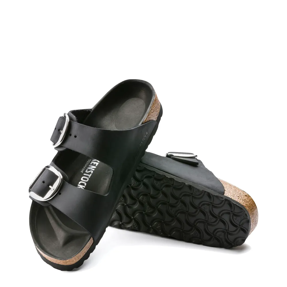Birkenstock Arizona Oiled Leather Big Buckle Sandal in Black