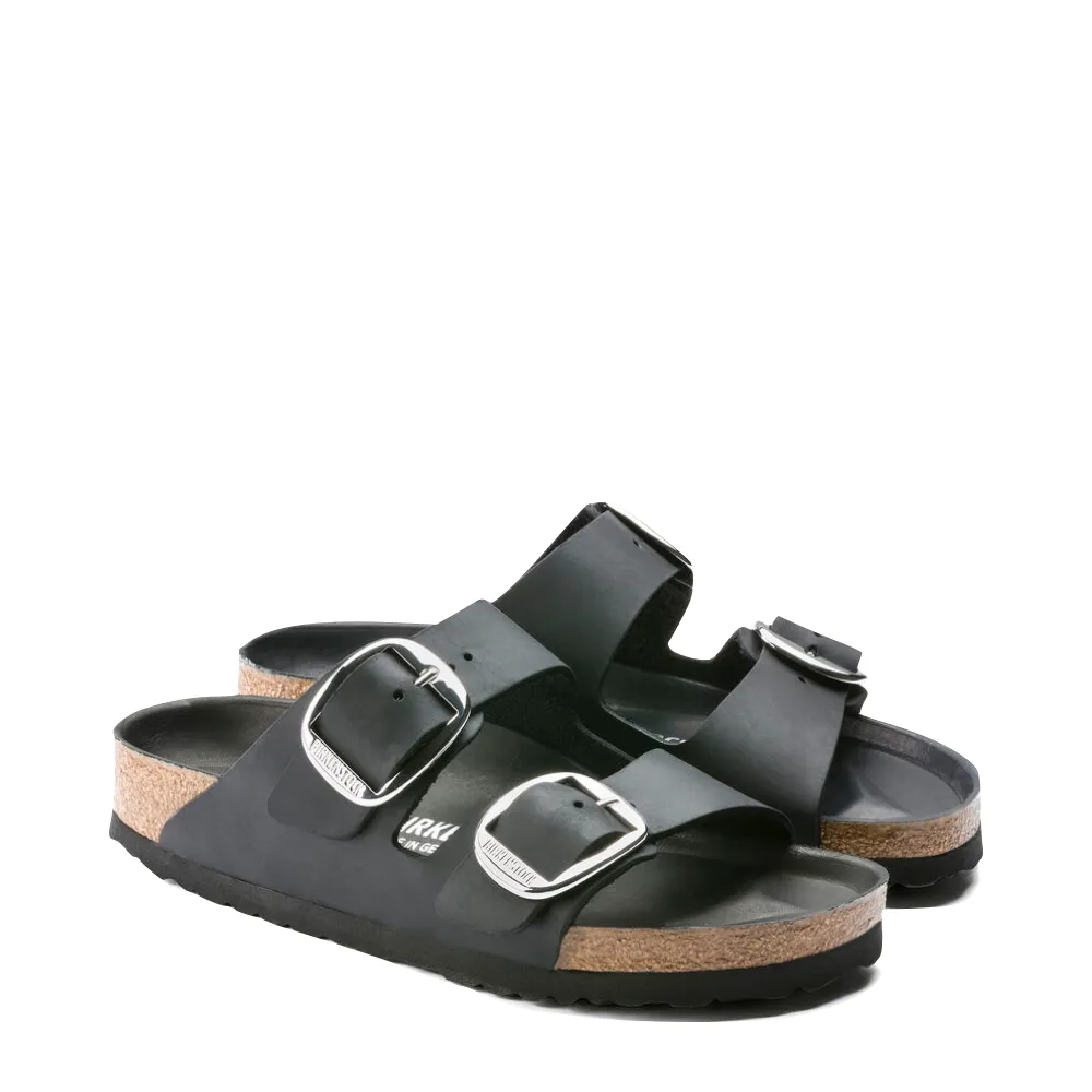 Birkenstock Arizona Oiled Leather Big Buckle Sandal in Black