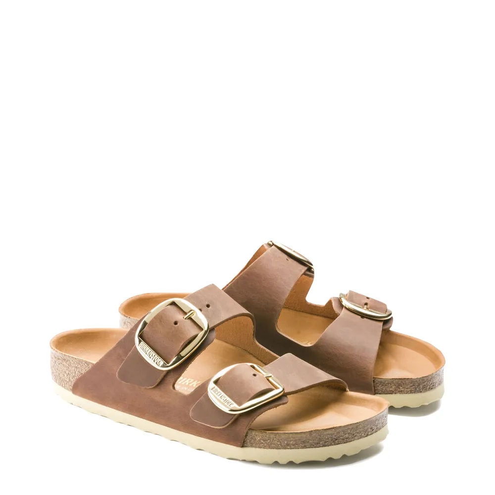 Birkenstock Arizona Oiled Leather Big Buckle Sandal in Cognac