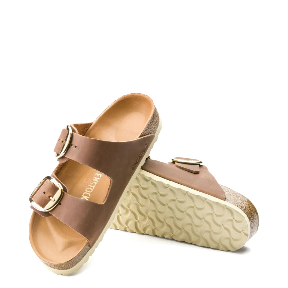 Birkenstock Arizona Oiled Leather Big Buckle Sandal in Cognac