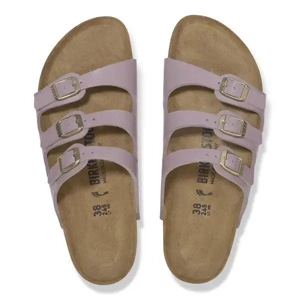 Birkenstock Women's Florida Birko-Flor 3 Strap Sandal in Graceful Faded Purple