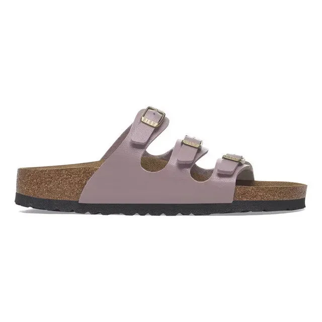 Birkenstock Women's Florida Birko-Flor 3 Strap Sandal in Graceful Faded Purple