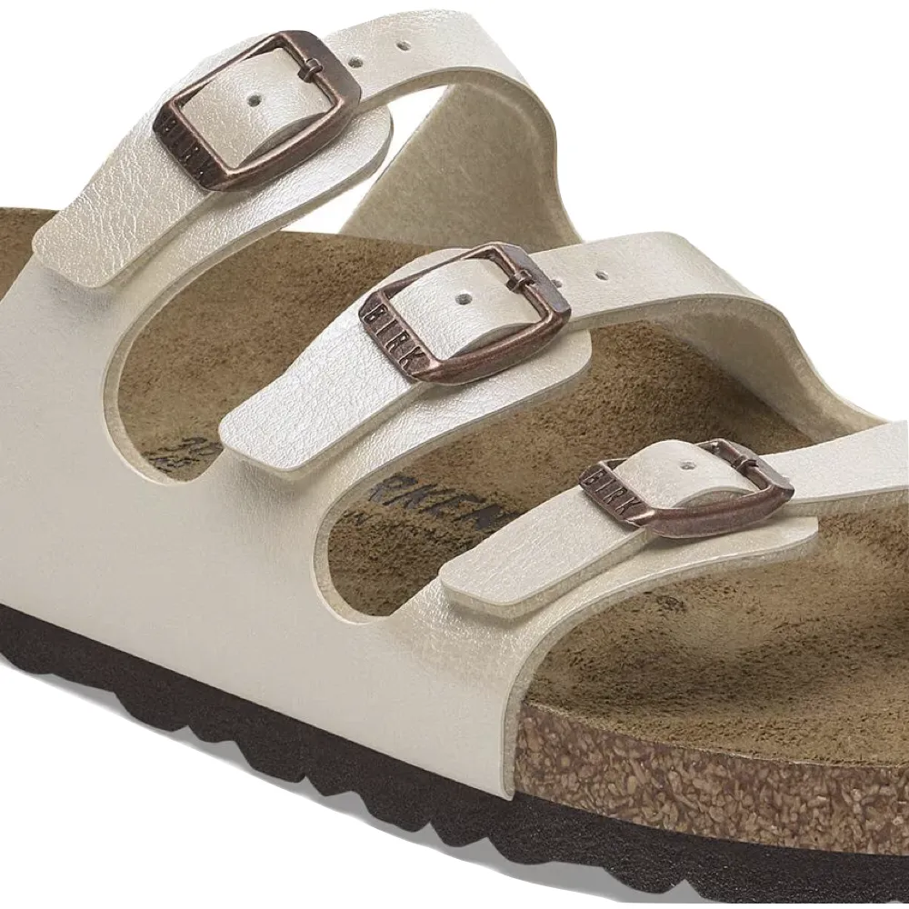 Birkenstock Women's Florida Birko-Flor Sandal in Graceful Pearl White