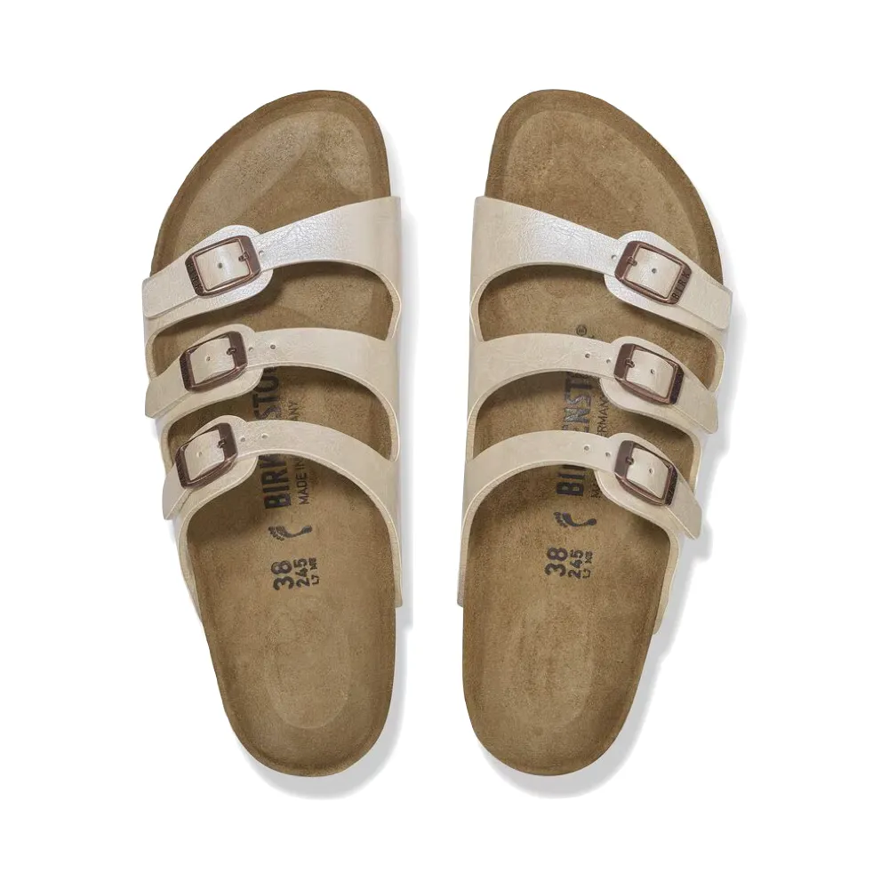 Birkenstock Women's Florida Birko-Flor Sandal in Graceful Pearl White