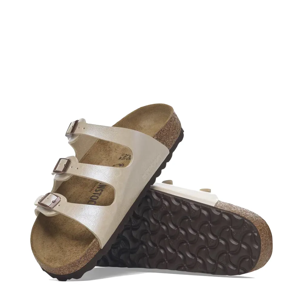Birkenstock Women's Florida Birko-Flor Sandal in Graceful Pearl White