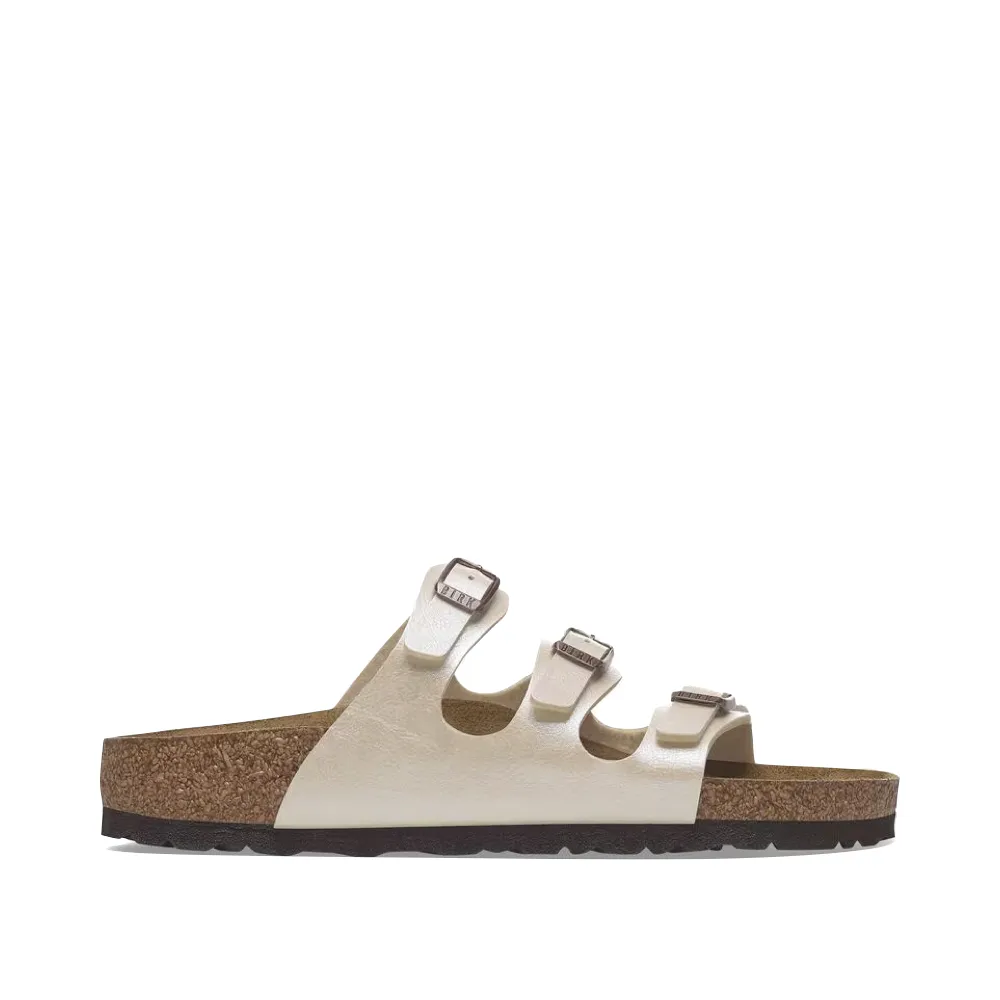 Birkenstock Women's Florida Birko-Flor Sandal in Graceful Pearl White