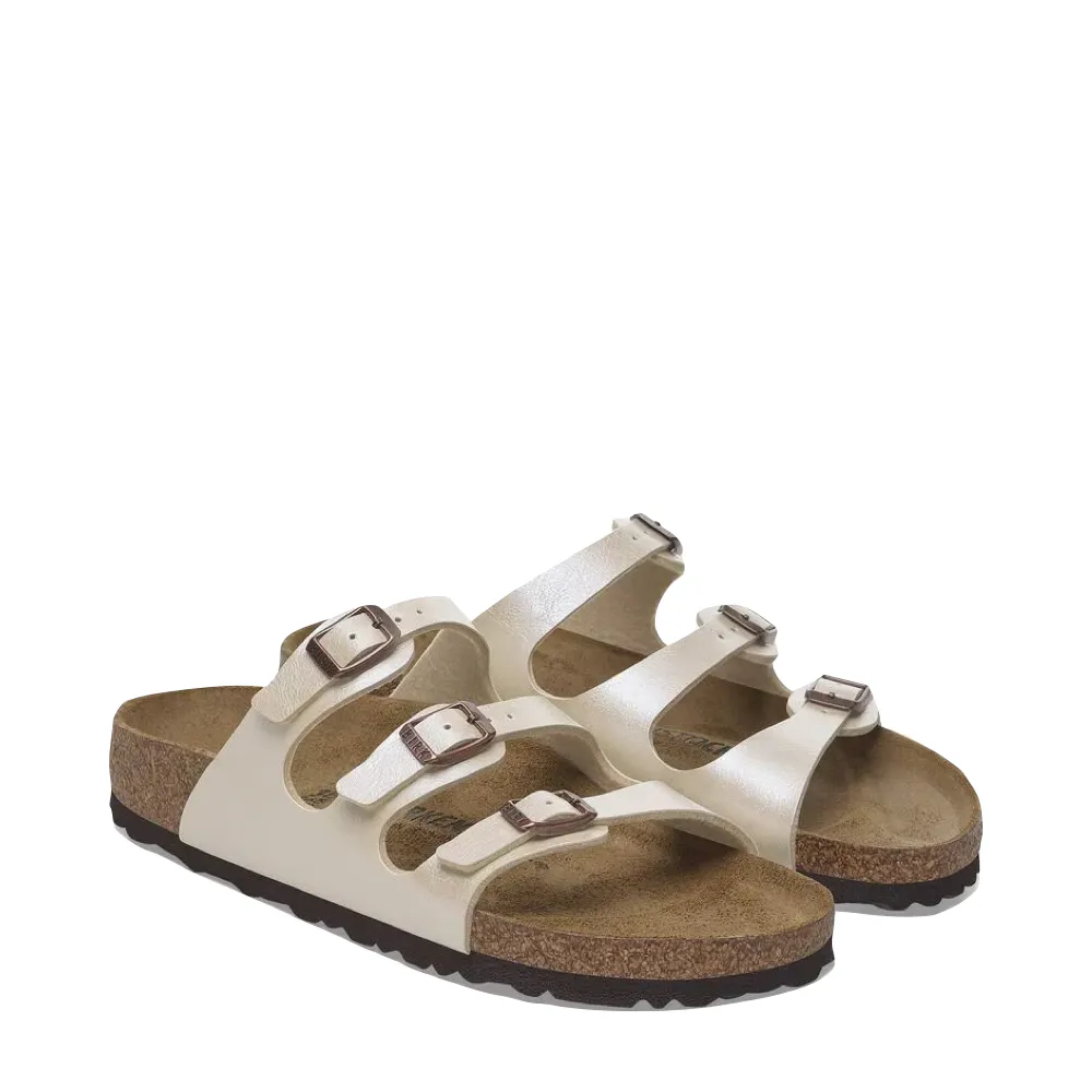 Birkenstock Women's Florida Birko-Flor Sandal in Graceful Pearl White