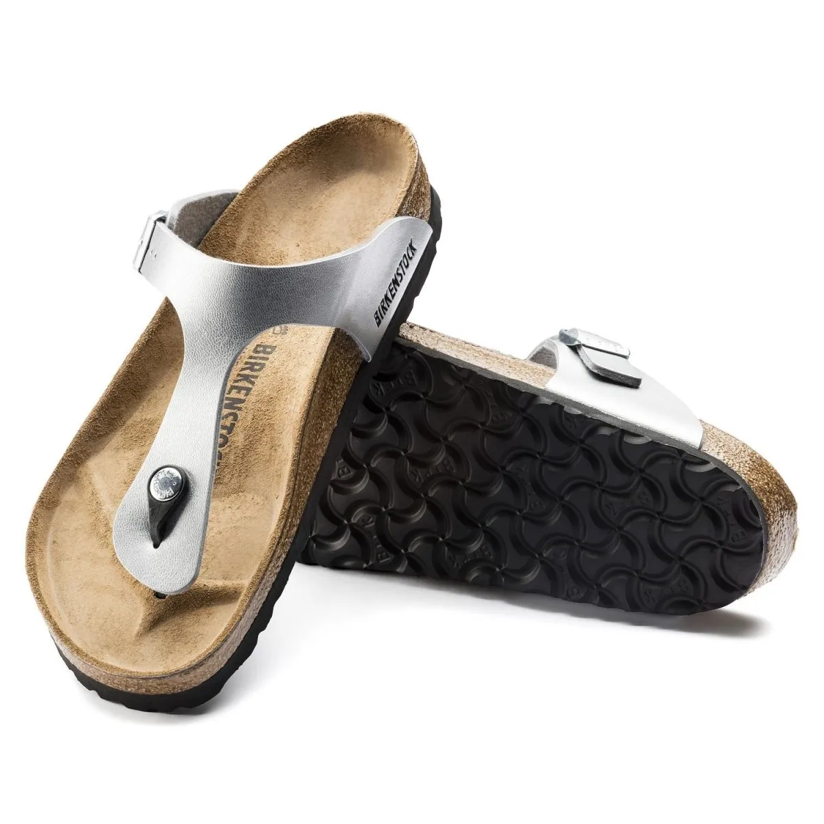 Birkenstock Women's Gizeh Silver Birko-Flor