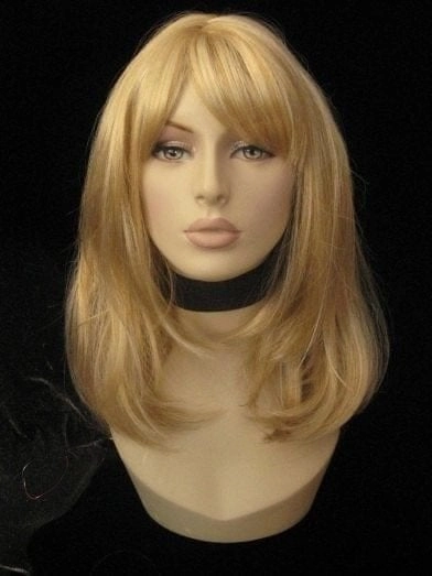 Blonde long bob wig, slightly layered: Lola