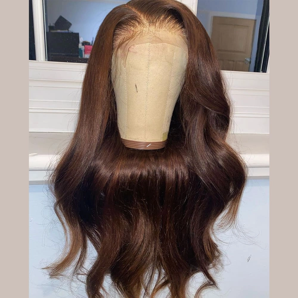 Boutique Brown Colored Skin Melt Lace   Delicate Hairline Frontal Wig