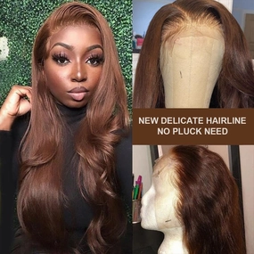 Boutique Brown Colored Skin Melt Lace   Delicate Hairline Frontal Wig