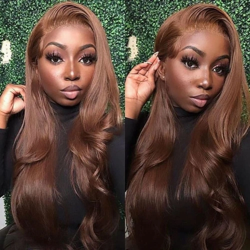 Boutique Brown Colored Skin Melt Lace   Delicate Hairline Frontal Wig