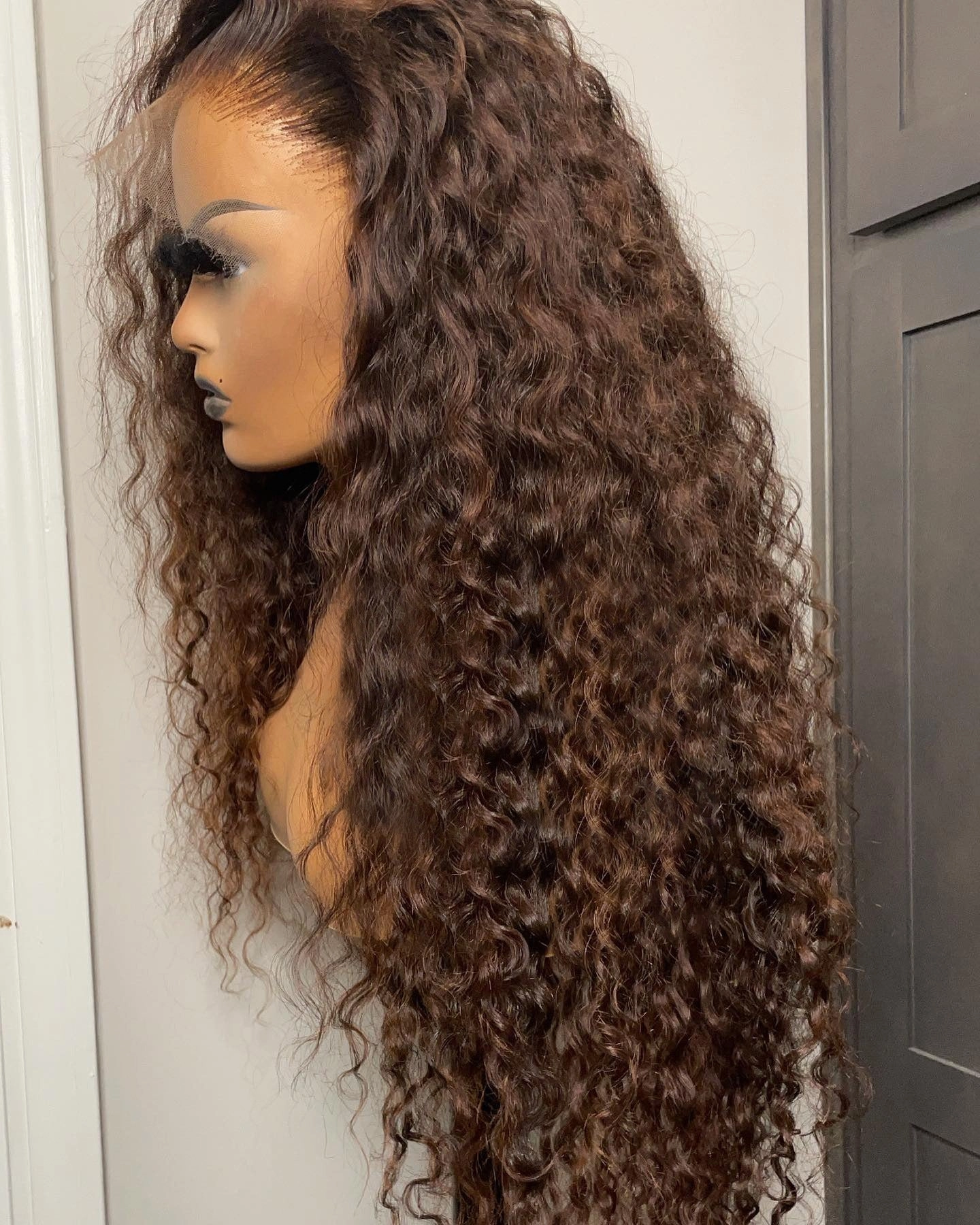Boutique Brown Colored Skin Melt Lace   Delicate Hairline Frontal Wig