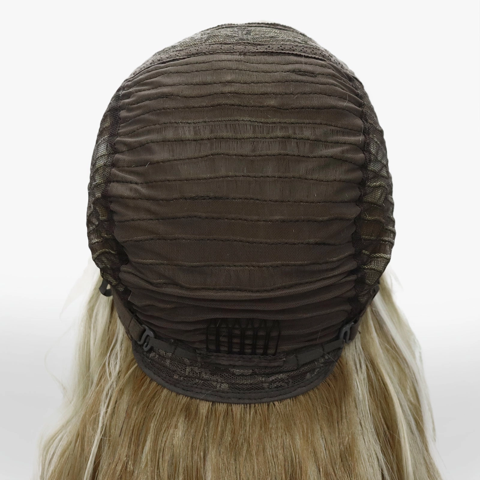 Brenda Collection-Phoebe Skunk Stripe Cream Blonde With Highlight Water Wave 13*4 Lace Front Wig