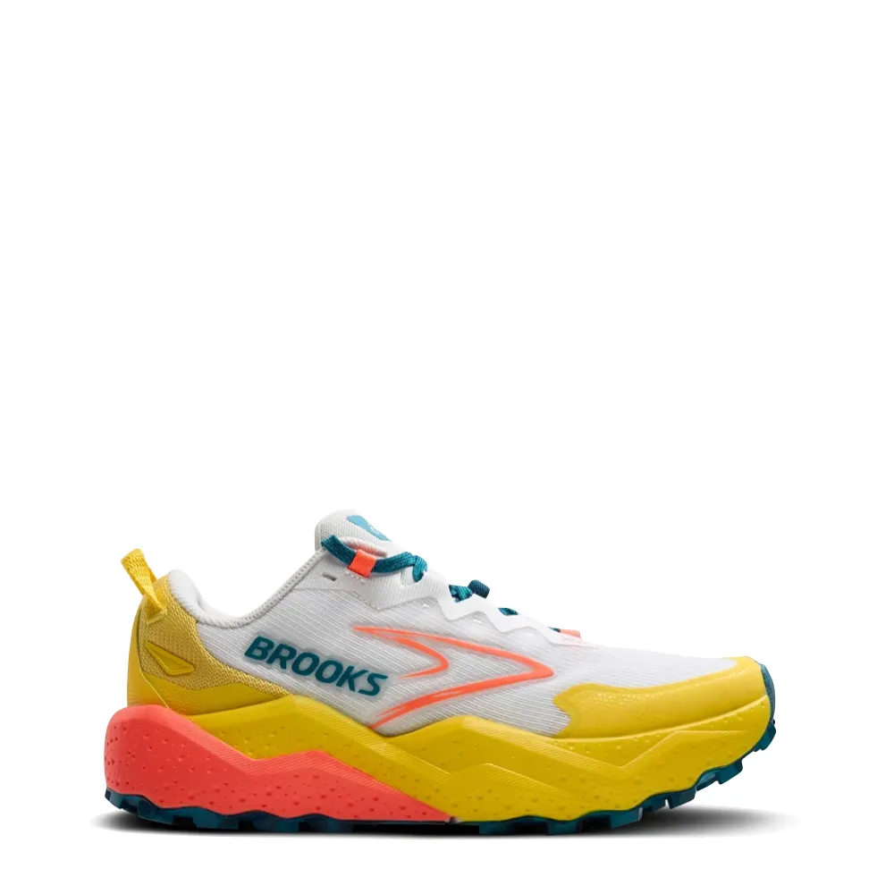 Brooks Women's Caldera 8 Sneaker in Bit of Blue/Quince/Flame